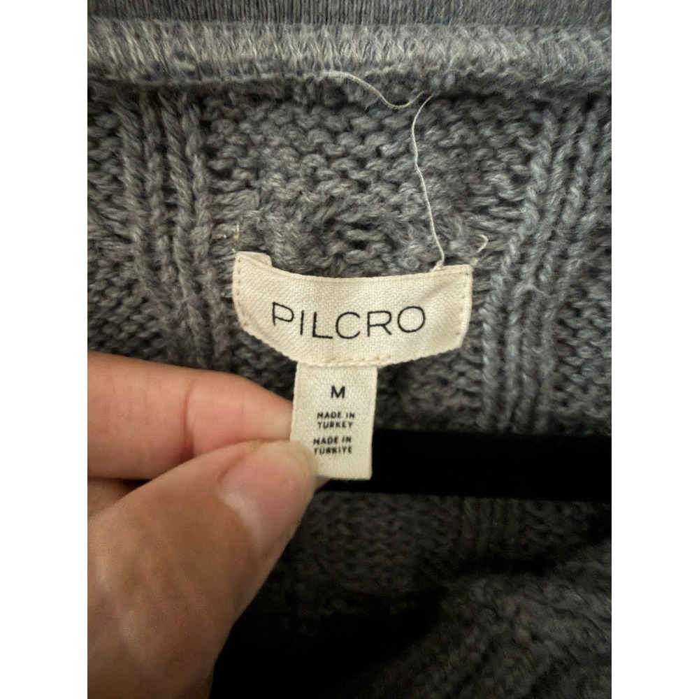 Anthropologie Pilcro Cable Knit Laced Front Twofer Sweater Cream Women's M - Picture 3 of 4